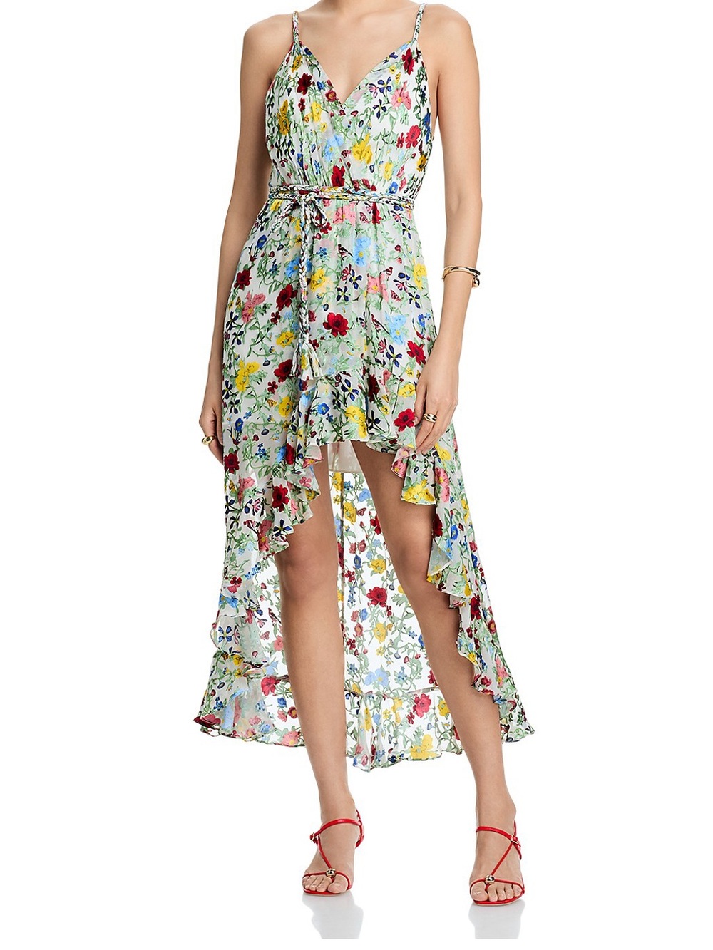 Alice + Olivia Silk Pastel Blue Floral Slip Dress. Size 8.